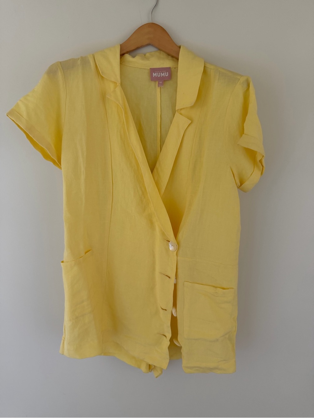 Show Me Your Mumu Yellow Button Front Romper